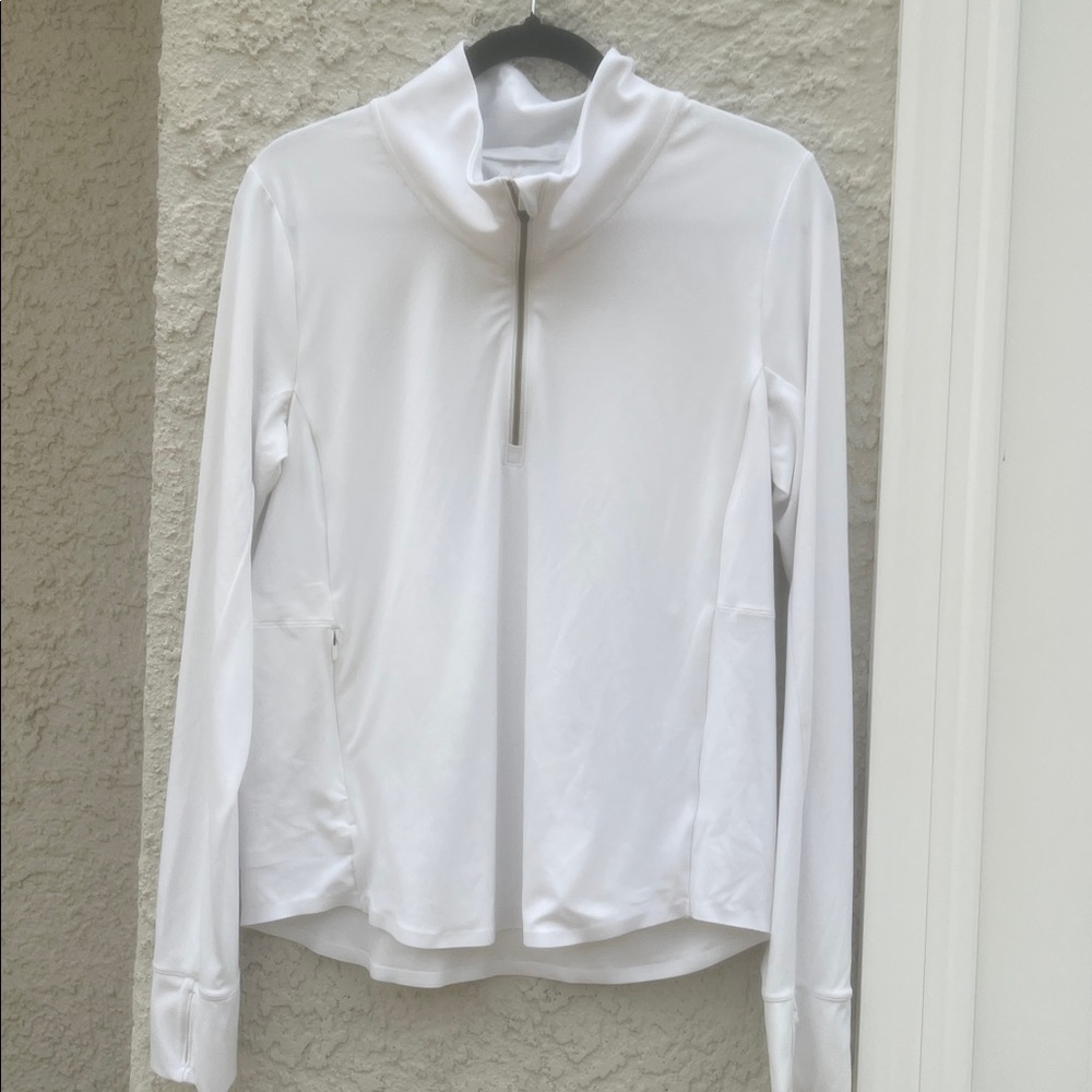 RHONE Women's Course to Court White 1/4 Zip Active Pullover Size L - Picture 3 of 9